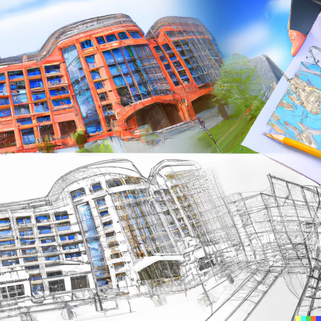 Architecture building 3d Concept sketch Futuristic backdrop Stock  Illustration  Adobe Stock